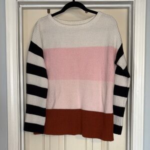 Oversized Striped color block Sweater